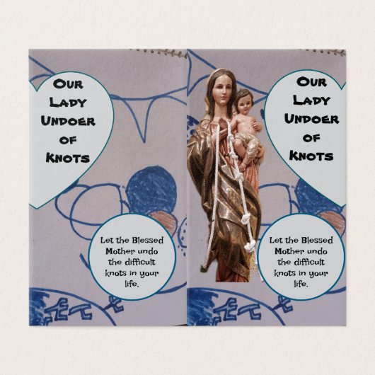 Our Lady Undoer of knots Prayer Card Kaart (Buitenkant ongevouwen)