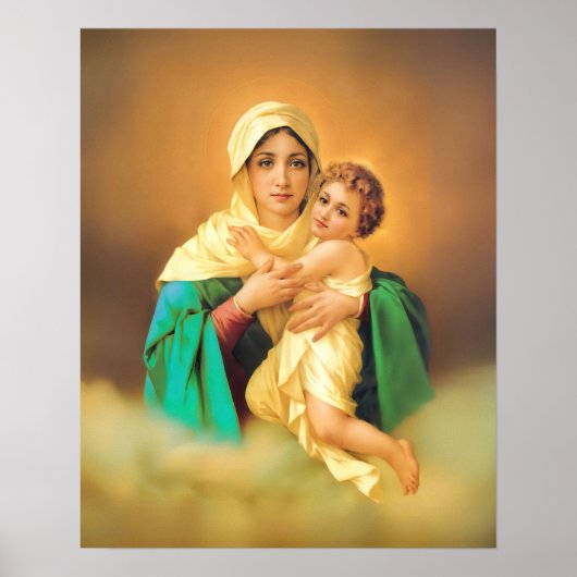 Our Lady Virgin Mary Refuge Sinners Catholic Saint Poster (Voorkant)