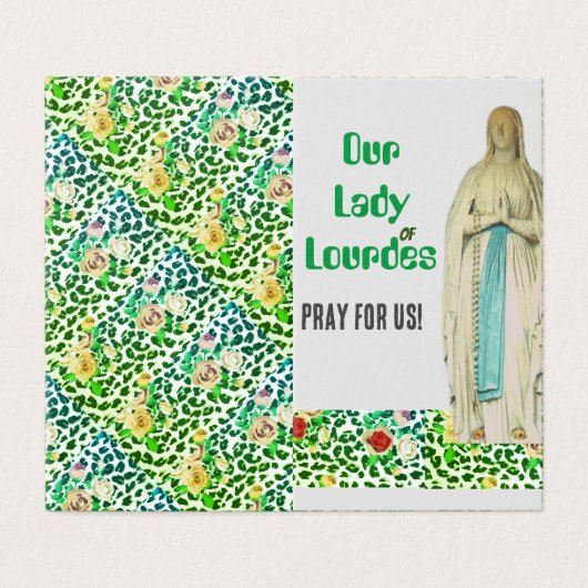 Our Lafy of Lourdes Prayer Card Kaart (Buitenkant ongevouwen)