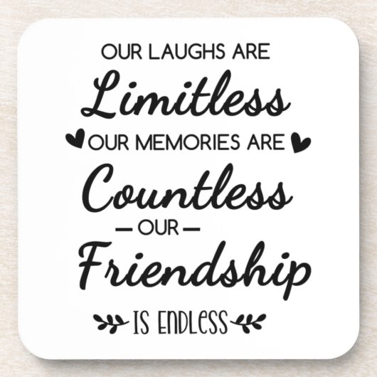 Our Laughs Are Limitless Friendship Quote Bier Onderzetter (Voorkant)
