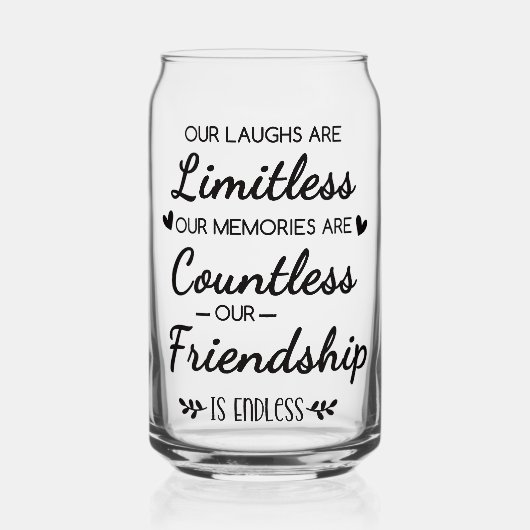 Our Laughs Are Limitless Friendship Quote Blikvorm Glas (Voorkant)