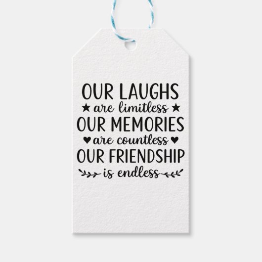 Our Laughs Are Limitless Friendship Quote Cadeaulabel (Voorkant)