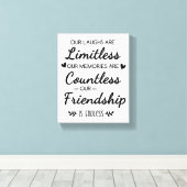 Our Laughs Are Limitless Friendship Quote Canvas Afdruk (Insitu (Houten vloer))