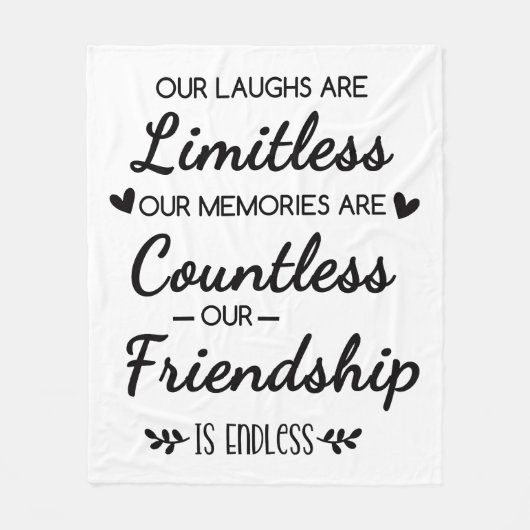 Our Laughs Are Limitless Friendship Quote Fleece Deken (Voorkant)