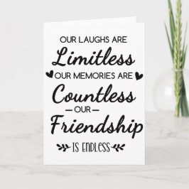 Our Laughs Are Limitless Friendship Quote Kaart