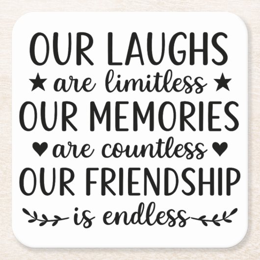 Our Laughs Are Limitless Friendship Quote Kartonnen Onderzetters (Voorkant)