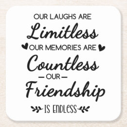 Our Laughs Are Limitless Friendship Quote Kartonnen Onderzetters