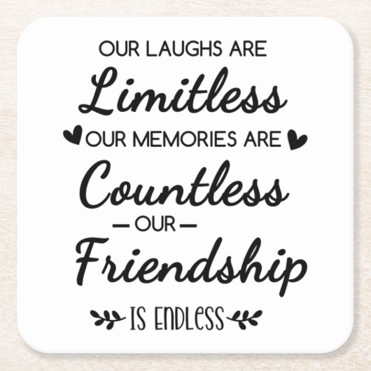 Our Laughs Are Limitless Friendship Quote Kartonnen Onderzetters (Voorkant)