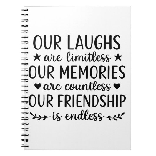 Our Laughs Are Limitless Friendship Quote Notitieboek (Voorkant)