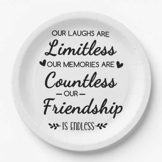 Our Laughs Are Limitless Friendship Quote Papieren Bordje (Voorkant)