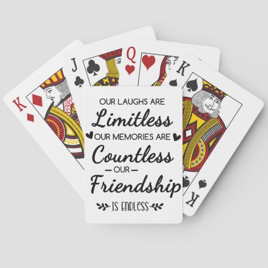 Our Laughs Are Limitless Friendship Quote Pokerkaarten (Achterkant)