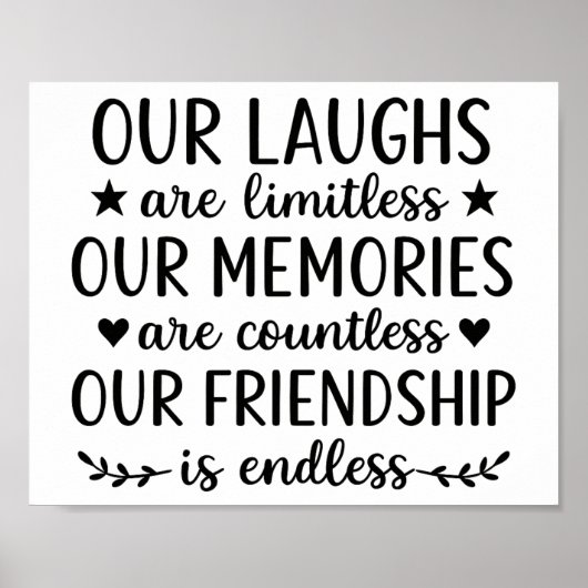 Our Laughs Are Limitless Friendship Quote Poster (Voorkant)