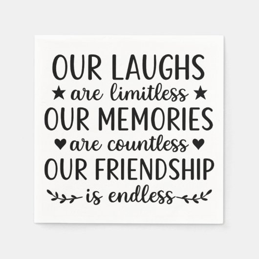 Our Laughs Are Limitless Friendship Quote Servet (Voorkant)