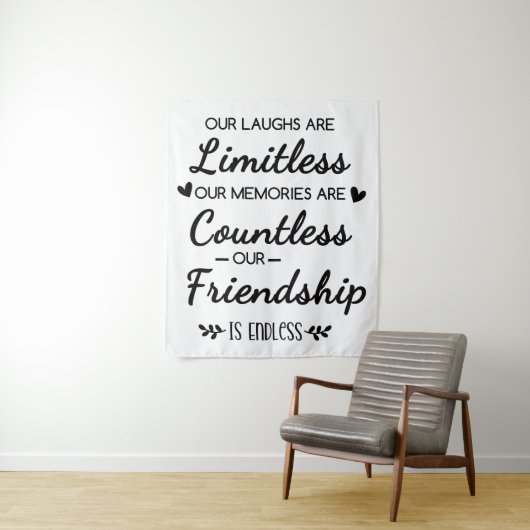 Our Laughs Are Limitless Friendship Quote Wandkleed (In situ)