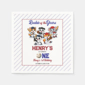 Our Little Animals Baseball 1st Birthday Party Servet (Voorkant)