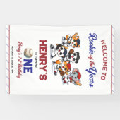 Our Little Animals Baseball 1st Birthday Party Spandoek (Horizontaal)