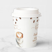 Our Little Bean Is Brewing Coffee Baby Shower Papieren Bekers (Rechts)