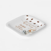 Our Little Bean Is Brewing Coffee Baby Shower Papieren Bordje (Gebogen)