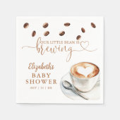 Our Little Bean Is Brewing Coffee Baby Shower Servet (Voorkant)