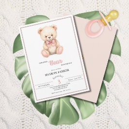 Our Little Bear on the Way Spring Fall Baby Shower Kaart