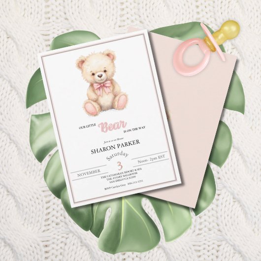 Our Little Bear on the Way Spring Fall Baby Shower Kaart