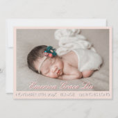 Our Little Bear Pink 3 Photo Birth Announcement  (Voorkant)