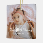 Our Little Blessing Baby Birth Stat Photo Keepsake Keramisch Ornament (Links)