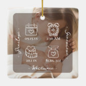 Our Little Blessing Baby Birth Stat Photo Keepsake Keramisch Ornament (Achterkant)