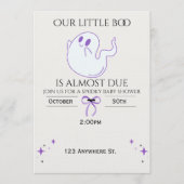 Our little boo is almost due! baby shower invite kaart (Voorkant)