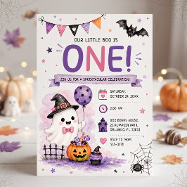 Our Little Boo Is One Halloween Birthday Party Kaart