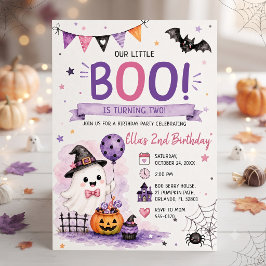 Our Little Boo Is Turning Two Birthday Party Kaart