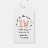 Our Little Bunny Is One 1st Birthday Thank You  Cadeaulabel (Voorkant)