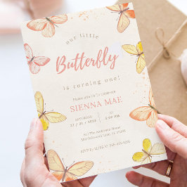 Our Little Butterfly Buttercream 1st Birthday Kaart