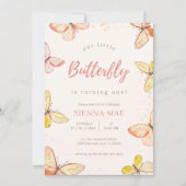 Our Little Butterfly Buttercream 1st Birthday Kaart (Voorkant)