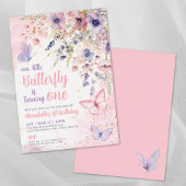 Our Little Butterfly Girl's Birthday Pink Gold Folie Uitnodiging