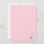 Our Little Butterfly Pink Girl's Birthday Party Kaart (Achterkant)