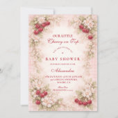 Our Little Cherry Blossom Baby Shower Kaart (Voorkant)