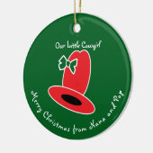 Our Little Cowgirl Green Christmas Keramisch Ornament (Links)