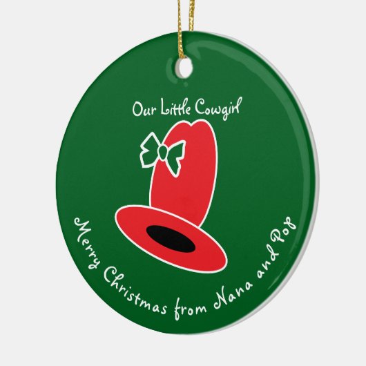 Our Little Cowgirl Green Christmas Keramisch Ornament (Links)