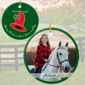 Our Little Cowgirl Green Christmas Keramisch Ornament