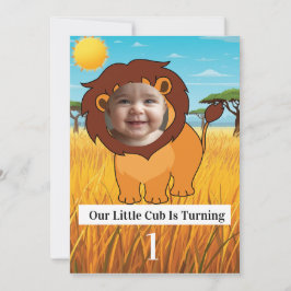 Our Little Cub Is Turning 1 Birthday Invitation |  Kaart
