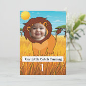 Our Little Cub Is Turning 1 Birthday Invitation |  Kaart (Staand voorkant)