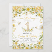 Our Little Honey 1st Birthday Invite Kaart (Voorkant)