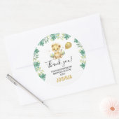 Our Little King Lion Crown Balloon 1st Birthday Ronde Sticker (Envelop)