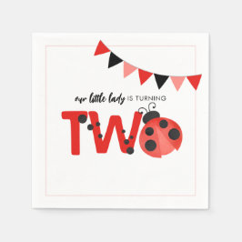 Our Little Lady is Turning Two Ladybug Servet