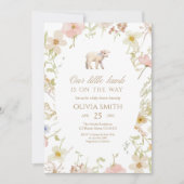 Our Little Lamb Wildflower Baby Shower Kaart (Voorkant)
