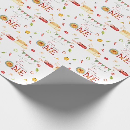 Our Little Meatball 1st Birthday Cadeaupapier (Hoek)