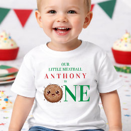 Our Little Meatball is One 1st Birthday  Kinder Shirts