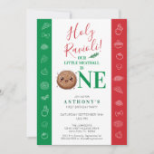 Our Little Meatball is One Birthday Party Kaart (Voorkant)