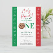 Our Little Meatball is One Birthday Party Kaart (Staand voorkant)